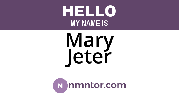 Mary Jeter