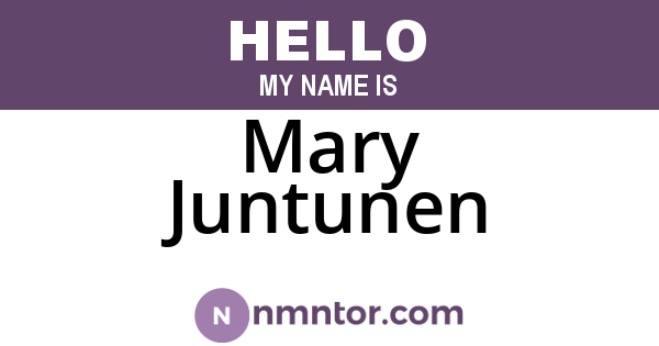 Mary Juntunen
