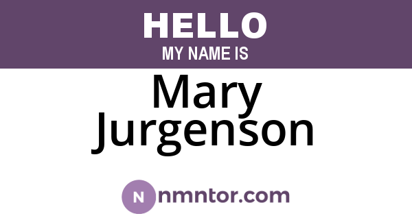 Mary Jurgenson