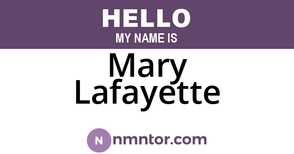 Mary Lafayette