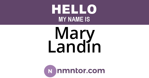 Mary Landin