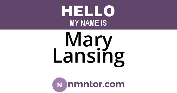 Mary Lansing