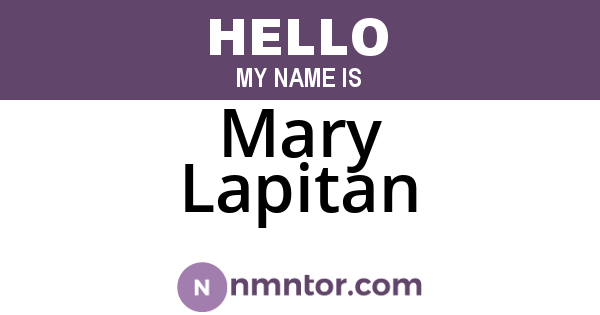 Mary Lapitan