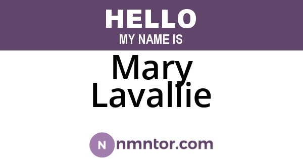 Mary Lavallie