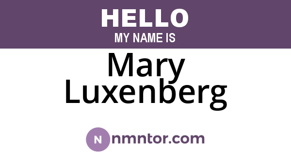 Mary Luxenberg