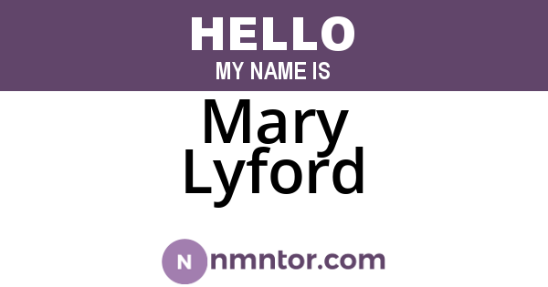 Mary Lyford