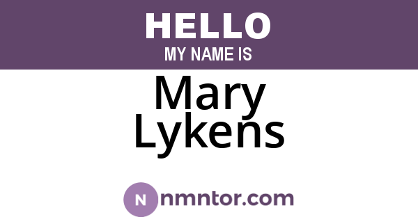 Mary Lykens