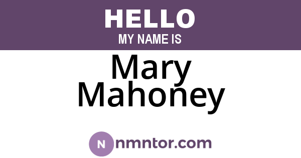 Mary Mahoney