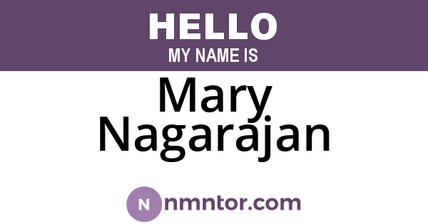 Mary Nagarajan