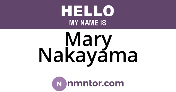 Mary Nakayama