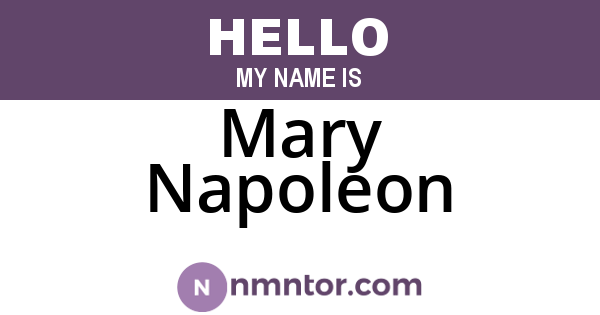Mary Napoleon