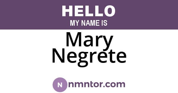 Mary Negrete