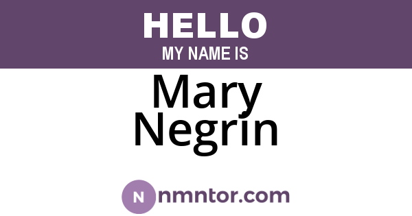Mary Negrin
