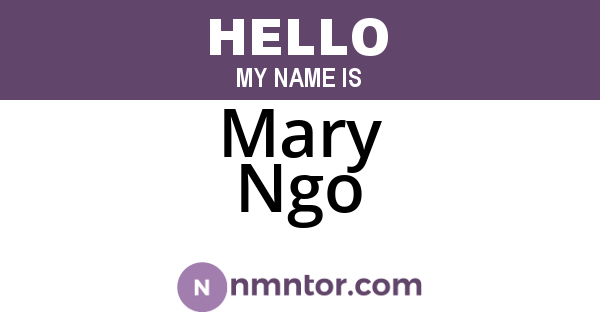 Mary Ngo