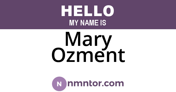Mary Ozment