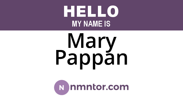 Mary Pappan