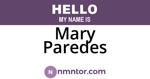 Mary Paredes