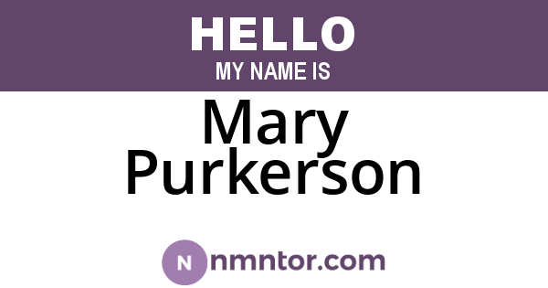 Mary Purkerson