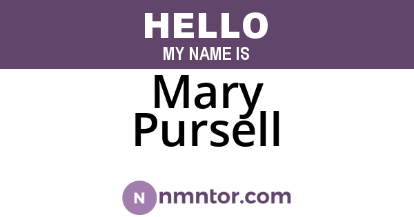 Mary Pursell