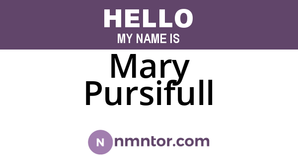 Mary Pursifull