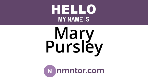 Mary Pursley