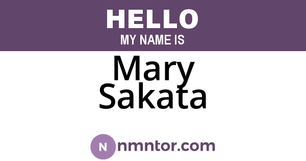 Mary Sakata