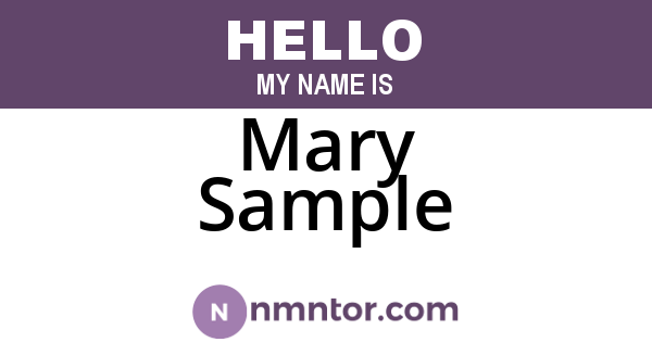 Mary Sample