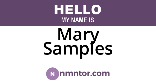 Mary Samples