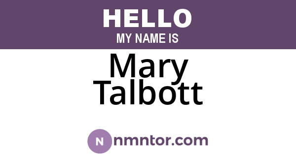 Mary Talbott