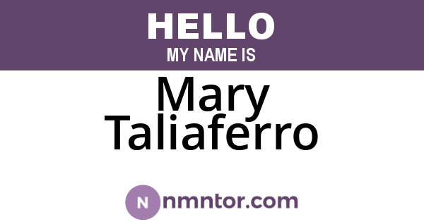 Mary Taliaferro
