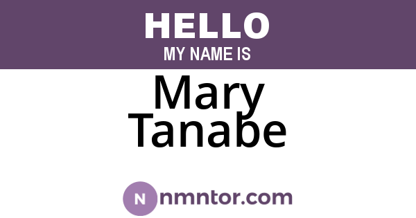 Mary Tanabe