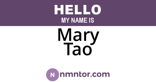 Mary Tao
