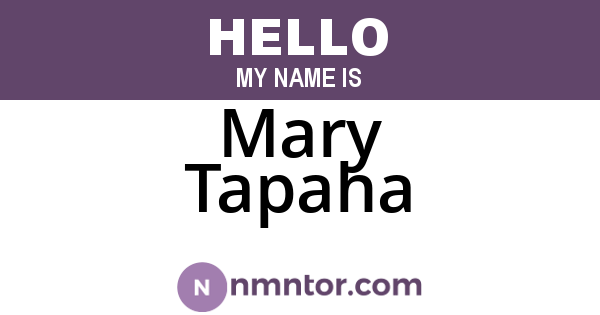 Mary Tapaha