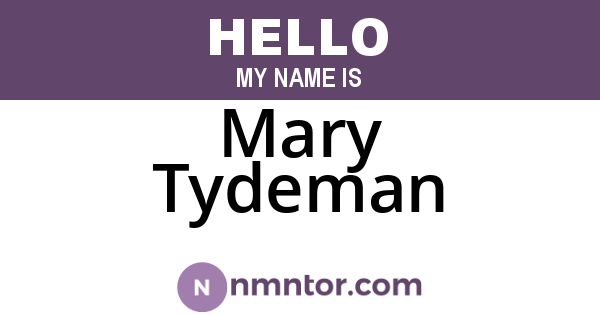Mary Tydeman