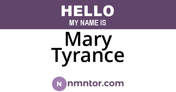 Mary Tyrance