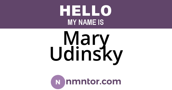 Mary Udinsky