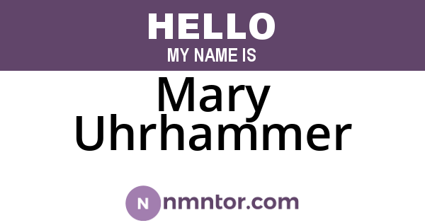 Mary Uhrhammer