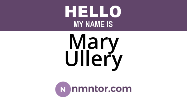 Mary Ullery