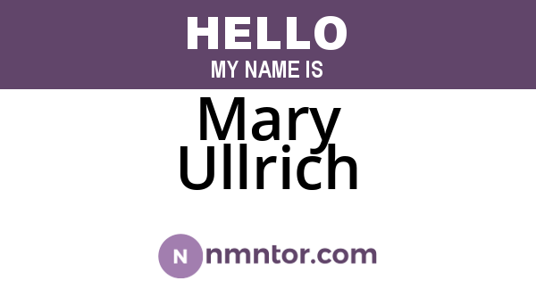 Mary Ullrich