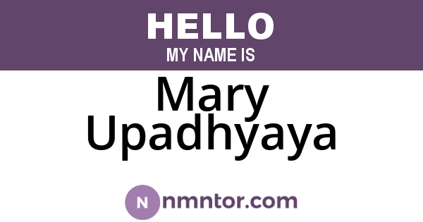 Mary Upadhyaya