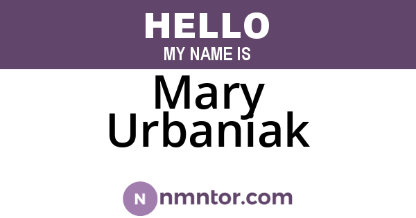 Mary Urbaniak
