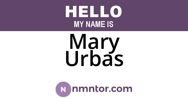 Mary Urbas