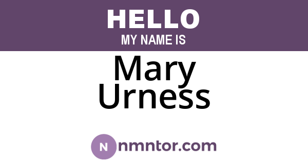 Mary Urness