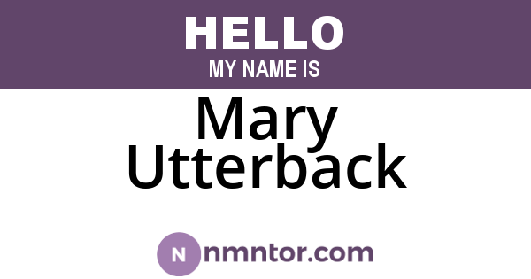 Mary Utterback