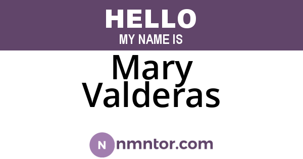 Mary Valderas