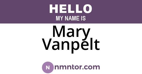 Mary Vanpelt