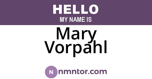 Mary Vorpahl