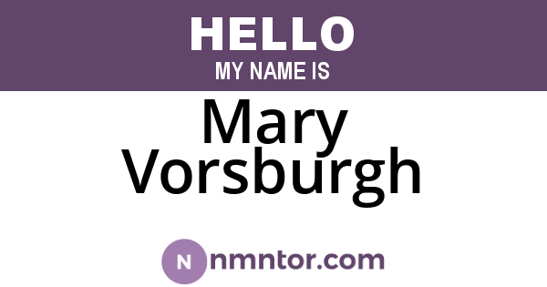 Mary Vorsburgh