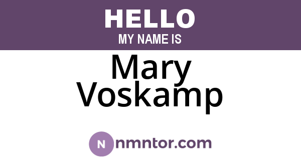 Mary Voskamp