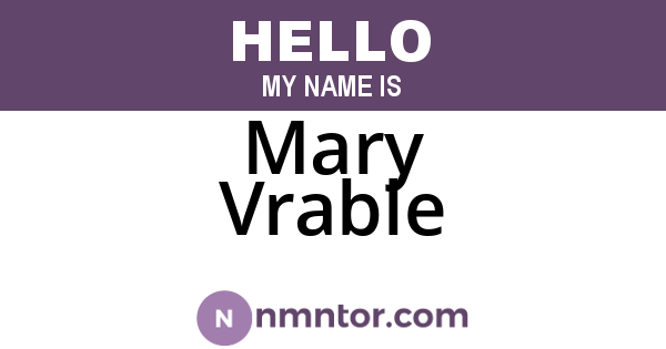 Mary Vrable